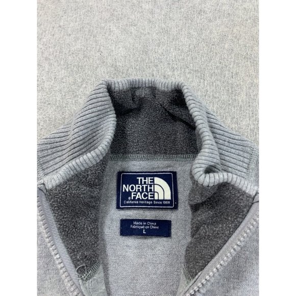 The North Face Cotton/Wool‎ Quarter Zip Pullover Sweater (Men's Large) Gray - Picture 3 of 13